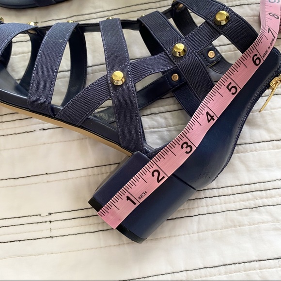 Marc Fisher Cage Sandals with Block Heels in Navy sz 9.5 - Picture 4 of 7